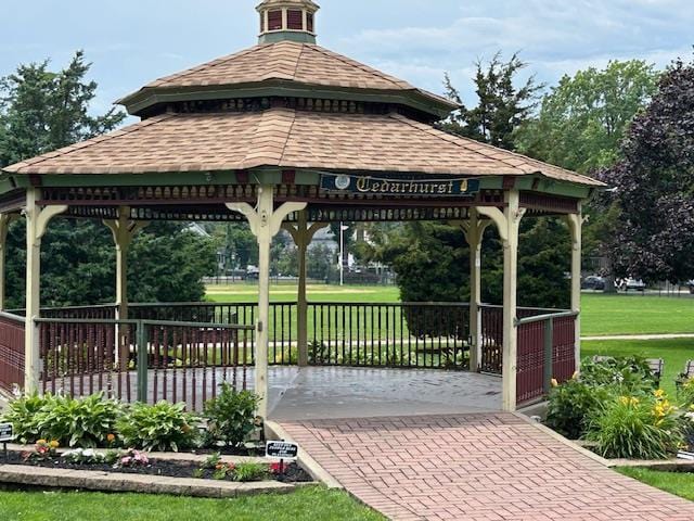 257 Cedarhurst Ave Unit A 8, Cedarhurst, NY 11516 - view of community with a gazebo and a lawn