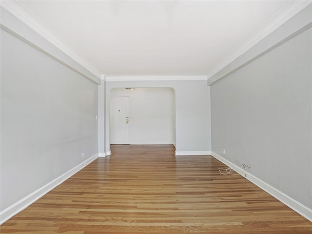 90 Bryant Ave Unit 3Da, White Plains, NY 10605 - spare room featuring crown molding and light wood finished floors