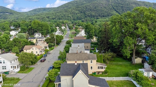 65 Union St, Beacon, NY 12508 - aerial view of residential area with a forest and a mountainous background