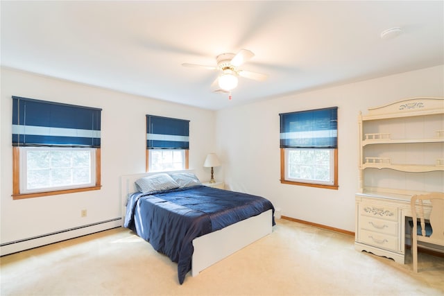 4 Pasture Ln, Poughkeepsie, NY 12603 - carpeted bedroom featuring baseboard heating and ceiling fan
