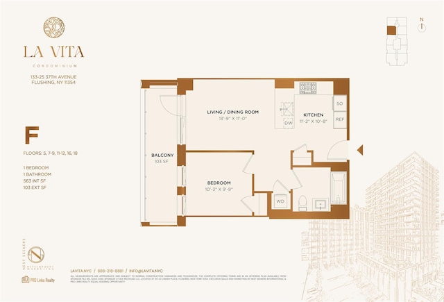 133-25 37th Ave Unit 5F, Flushing, NY 11354 - view of room layout