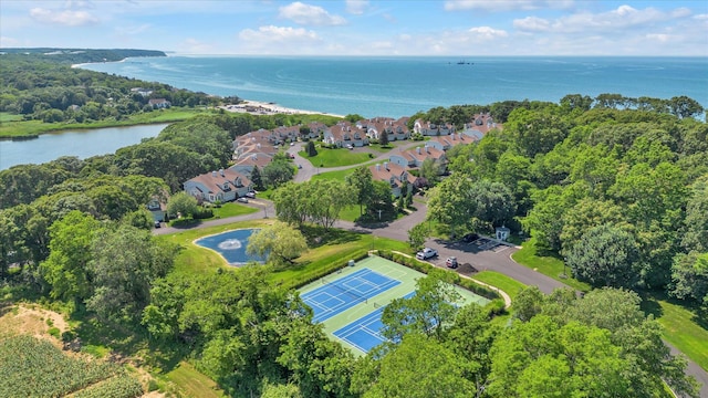 18 Tall Tree Cir, Jamesport, NY 11901 - aerial overview of property's location with a large body of water and nearby suburban area