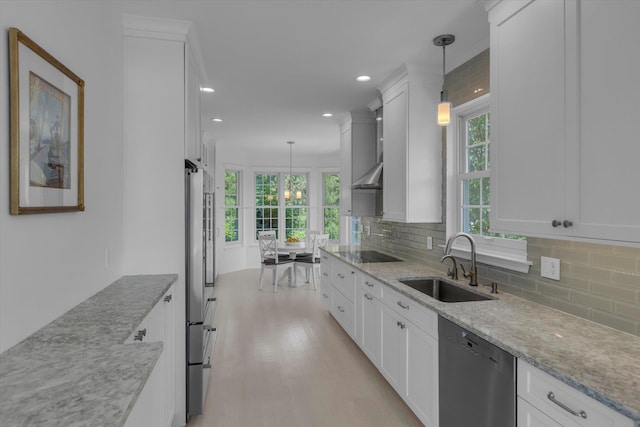 18 Tall Tree Cir, Jamesport, NY 11901 - kitchen featuring stainless steel appliances, healthy amount of natural light, white cabinetry, and recessed lighting