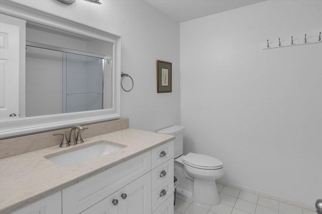 18 Tall Tree Cir, Jamesport, NY 11901 - bathroom with vanity, tile patterned floors, and an enclosed shower