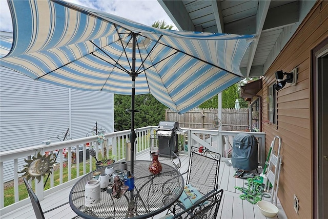 18 Larch Ct, Fishkill, NY 12524 - wooden terrace with outdoor dining area and area for grilling