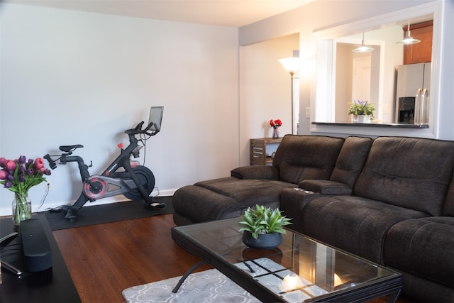 95 N Broadway Unit D2-5, White Plains, NY 10603 - living area featuring wood finished floors and baseboards