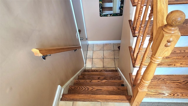 27 Maiden Ln, New City, NY 10956 - stairway with tile patterned flooring and baseboards