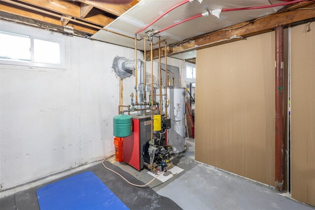 64 Wellington Rd, Middle Island, NY 11953 - below grade area with secured water heater and a heating unit