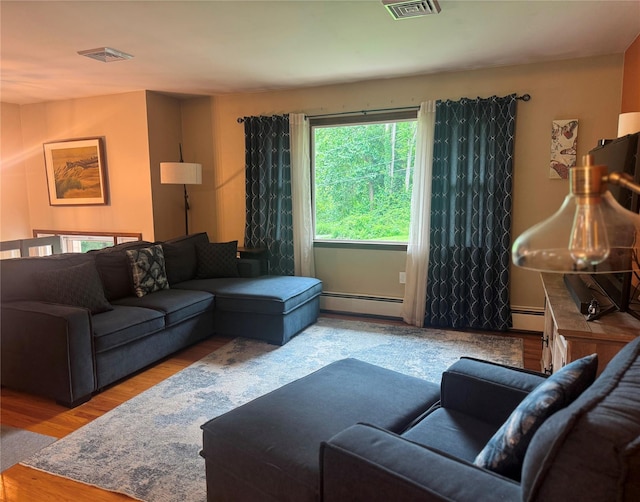 4 St Michaels Ln, Walden, NY 12586 - living area featuring baseboard heating and wood finished floors