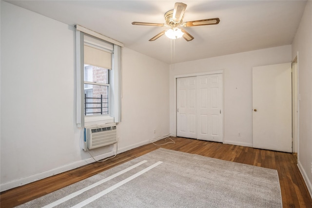 4 Sadore Ln Unit 3E, Yonkers, NY 10710 - unfurnished bedroom featuring wood finished floors, a closet, ceiling fan, and cooling unit