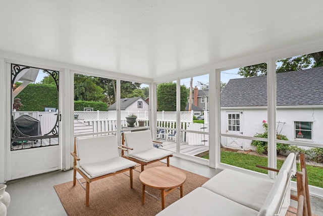 42 Valley Ave, Locust Valley, NY 11560 - sunroom with concrete floors and an outdoor hangout area