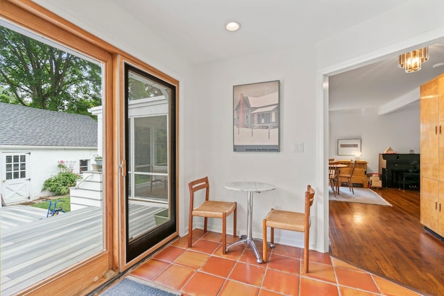 42 Valley Ave, Locust Valley, NY 11560 - doorway with recessed lighting and tile patterned floors