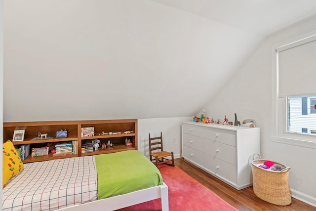 42 Valley Ave, Locust Valley, NY 11560 - bedroom featuring lofted ceiling and wood finished floors