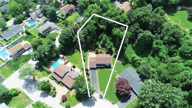 3 New Jersey Ct, Dix Hills, NY 11746 - aerial perspective of suburban area featuring property boundaries highlighted