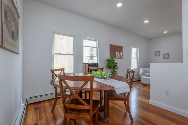 14 Staples St, Kingston, NY 12401 - dining room with wood finished floors, recessed lighting, and baseboard heating