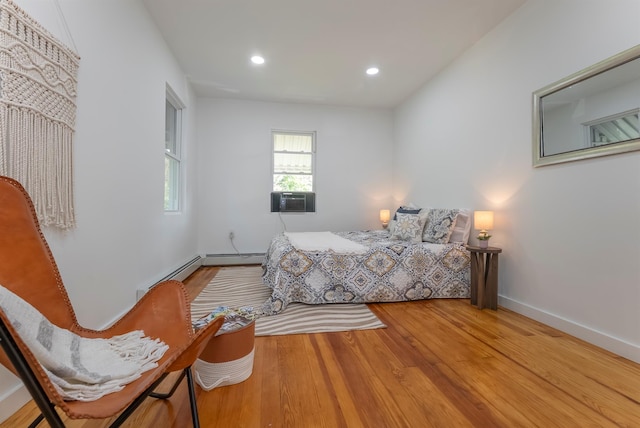 14 Staples St, Kingston, NY 12401 - bedroom with wood finished floors, cooling unit, and recessed lighting