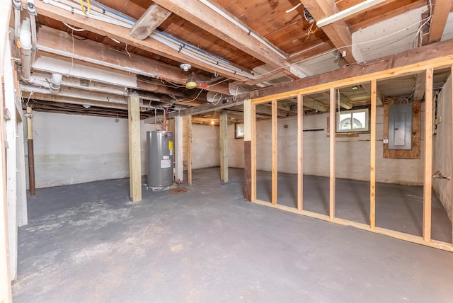 14 Staples St, Kingston, NY 12401 - unfinished below grade area featuring water heater and electric panel