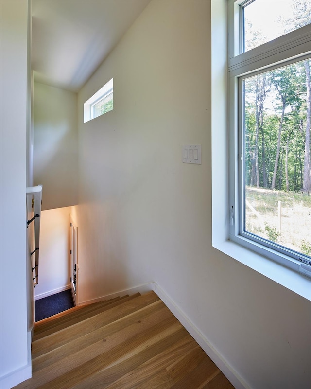 224 Upper Lumber Rd, Glen Spey, NY 12737 - stairway with wood finished floors and baseboards