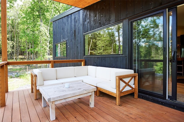 224 Upper Lumber Rd, Glen Spey, NY 12737 - wooden deck with outdoor lounge area