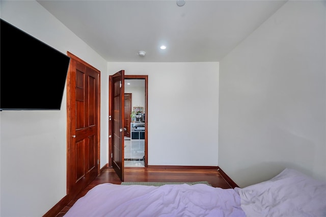7425 43rd Ave Unit 2A, Elmhurst, NY 11373 - bedroom with dark wood-style flooring and recessed lighting