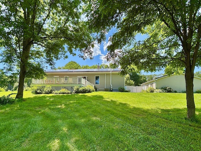 167 Benner Rd, Red Hook, NY 12571 - rear view of house with a wooden deck