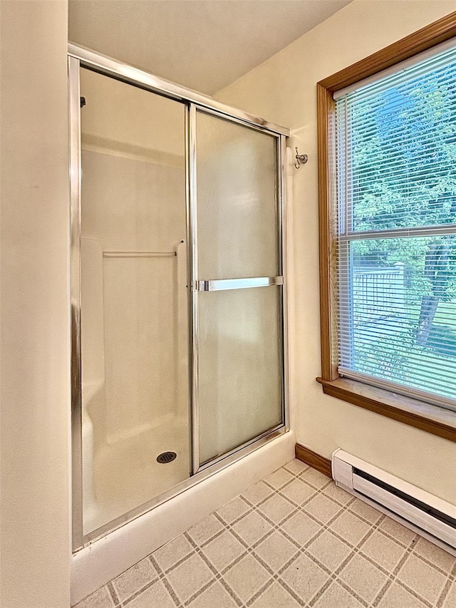 167 Benner Rd, Red Hook, NY 12571 - bathroom featuring baseboard heating and an enclosed shower