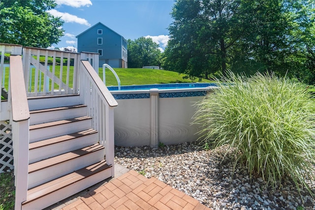 10 Von Trapp Ct, Washingtonville, NY 10992 - outdoor pool with stairway and a lawn