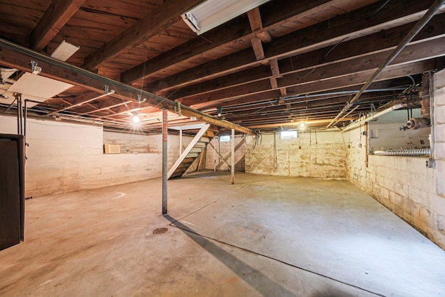126 Carman St, Patchogue, NY 11772 - unfinished basement featuring stairs