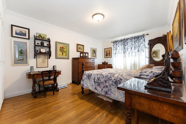 1528 Rhinelander Ave, Bronx, NY 10461 - bedroom featuring wood finished floors and ornamental molding