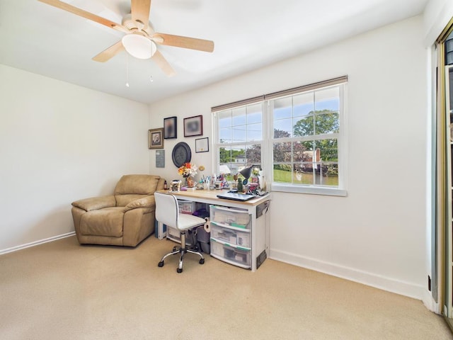 12 Turin St, East Patchogue, NY 11772 - carpeted home office featuring baseboards and a ceiling fan