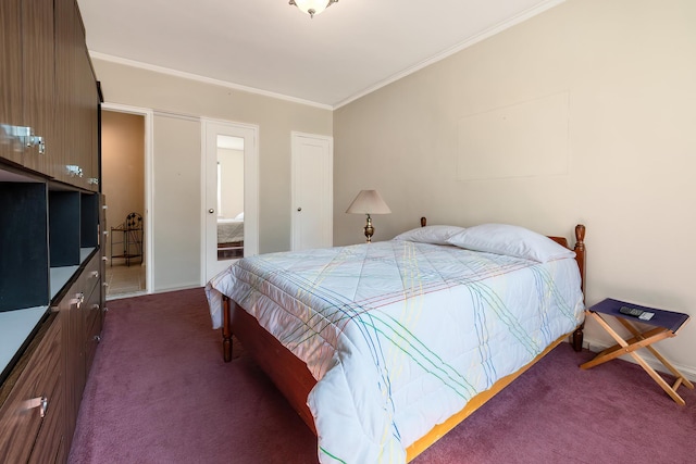 251 Seaman Ave Unit 6A, New York Manhattan, NY 10034 - bedroom featuring dark colored carpet and crown molding
