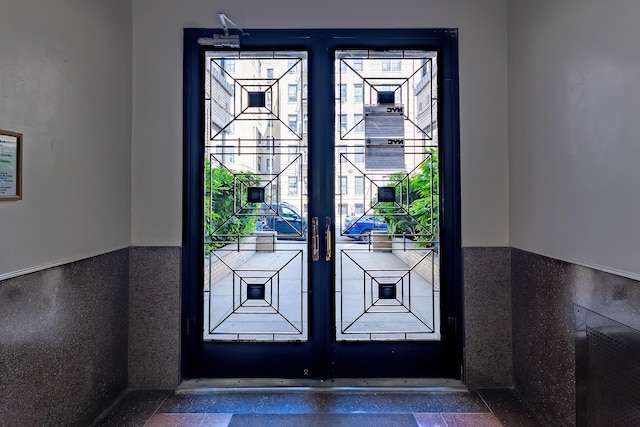 251 Seaman Ave Unit 6A, New York Manhattan, NY 10034 - entryway with french doors