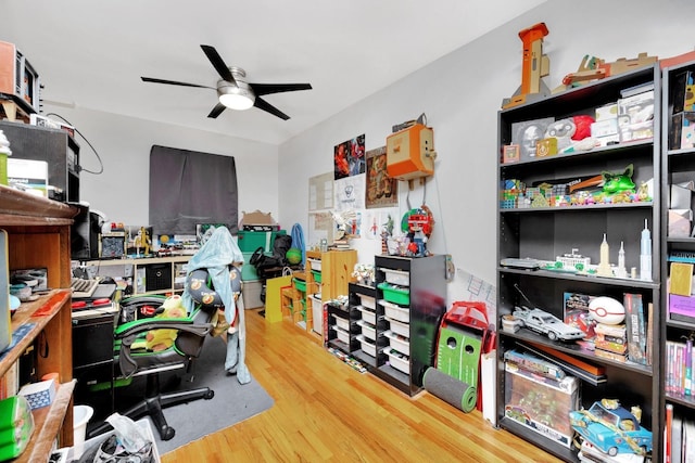 66-48 73rd Pl, Middle Village, NY 11379 - home office featuring wood finished floors and a ceiling fan