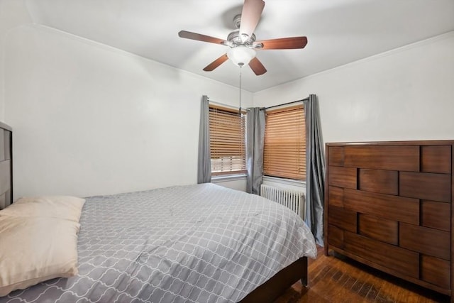 5 Charles St, Valley Stream, NY 11580 - bedroom featuring wood finished floors, ornamental molding, and ceiling fan