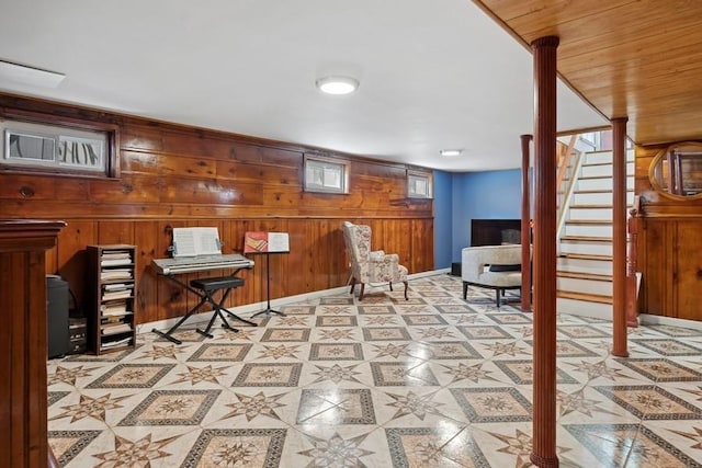 5 Charles St, Valley Stream, NY 11580 - office area with wooden walls and baseboards