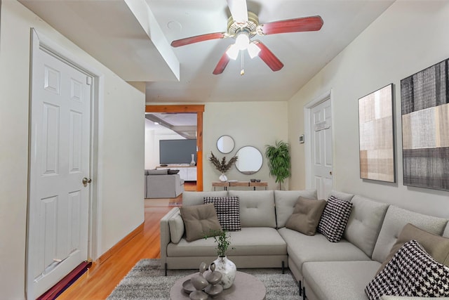 2984 Dorlon, Baldwin, NY 11510 - living room featuring light wood finished floors and ceiling fan