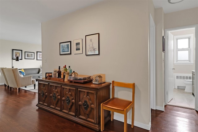 221 Schrade Unit 2G, Briarcliff Manor, NY 10510 - hall with radiator heating unit and dark wood-style floors