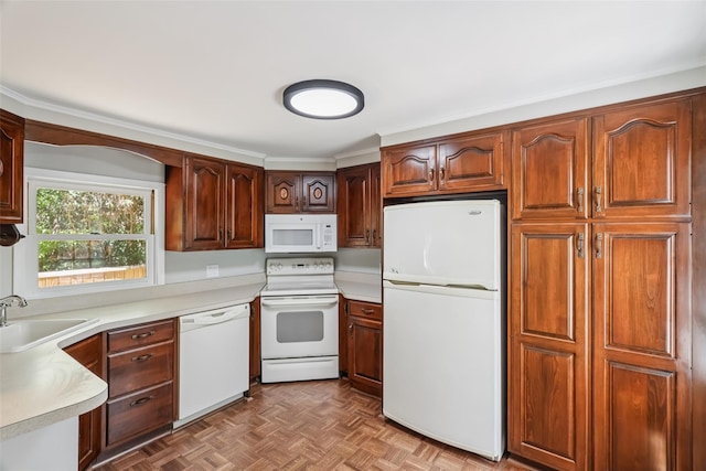 6 Cold Spring Ln, Huntington, NY 11743 - kitchen featuring white appliances and light countertops