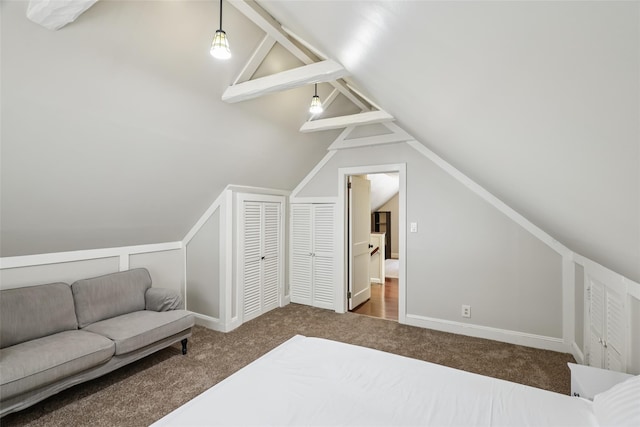 6 Cold Spring Ln, Huntington, NY 11743 - bedroom with vaulted ceiling and carpet