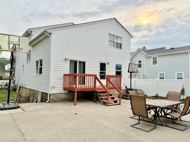 467 Scranton Ave, Lynbrook, NY 11563 - back of property featuring a deck, a patio area, and outdoor dining space