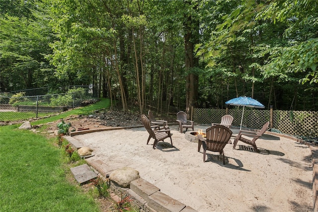 23 Bacon Rd, Head Of The Harbor, NY 11780 - view of patio with a fire pit