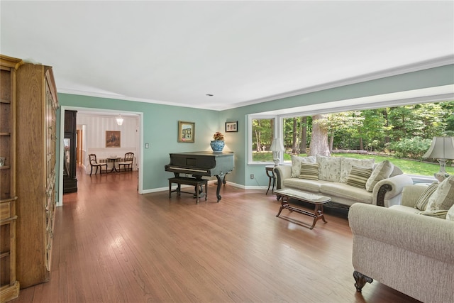 23 Bacon Rd, Head Of The Harbor, NY 11780 - living room with ornamental molding and wood finished floors