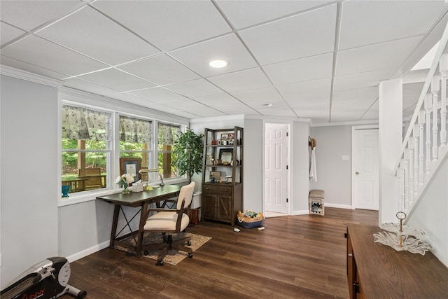 23 Bacon Rd, Head Of The Harbor, NY 11780 - home office featuring wood finished floors and ornamental molding