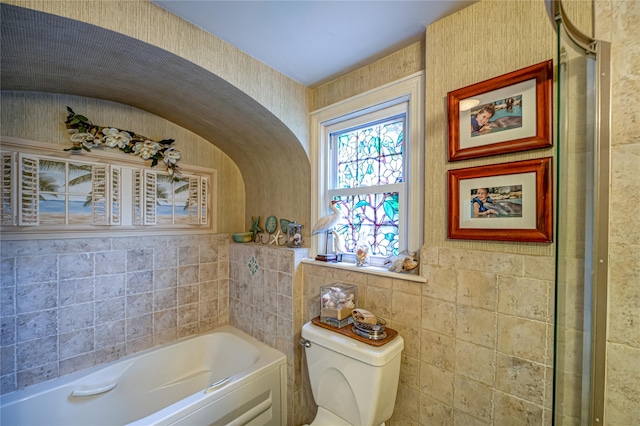 227 Elm St, West Hempstead, NY 11552 - full bath featuring tile walls and a garden tub
