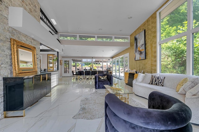 337 E Shore Rd, Great Neck, NY 11024 - living area with marble tiled floors