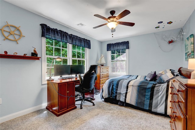 1 Willis Ave, Port Jefferson, NY 11777 - bedroom featuring an office area and a ceiling fan