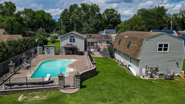 64 Mountainview Rd, Fishkill, NY 12524 - view of swimming pool featuring a gazebo, a fenced backyard, and a patio area