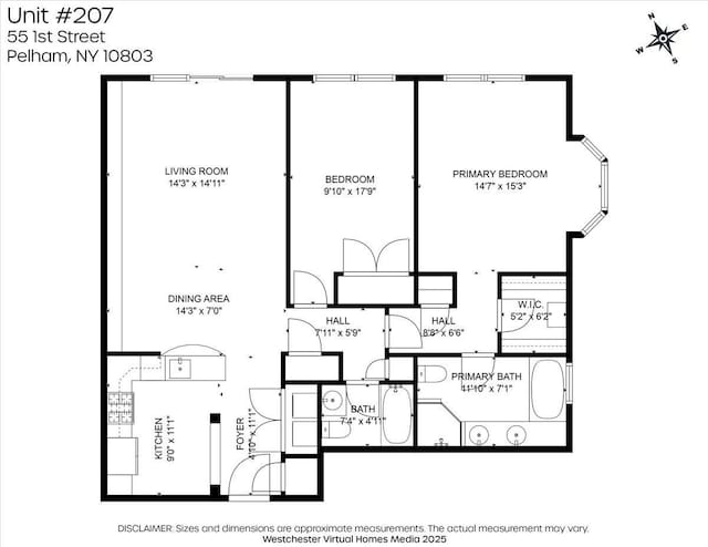 55 1st St Unit 207, Pelham, NY 10803 - view of floor plan / room layout