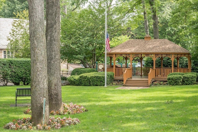 55 1st St Unit 207, Pelham, NY 10803 - view of property's community featuring a gazebo, a lawn, and a deck