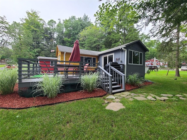 39 E James Ave, Smallwood, NY 12778 - back of house with a wooden deck and a yard